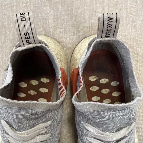 Adidas Mens NMD R2 Primeknit Running Shoes Gray - Picture 7 of 15